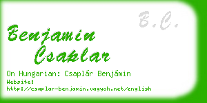 benjamin csaplar business card