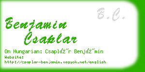 benjamin csaplar business card